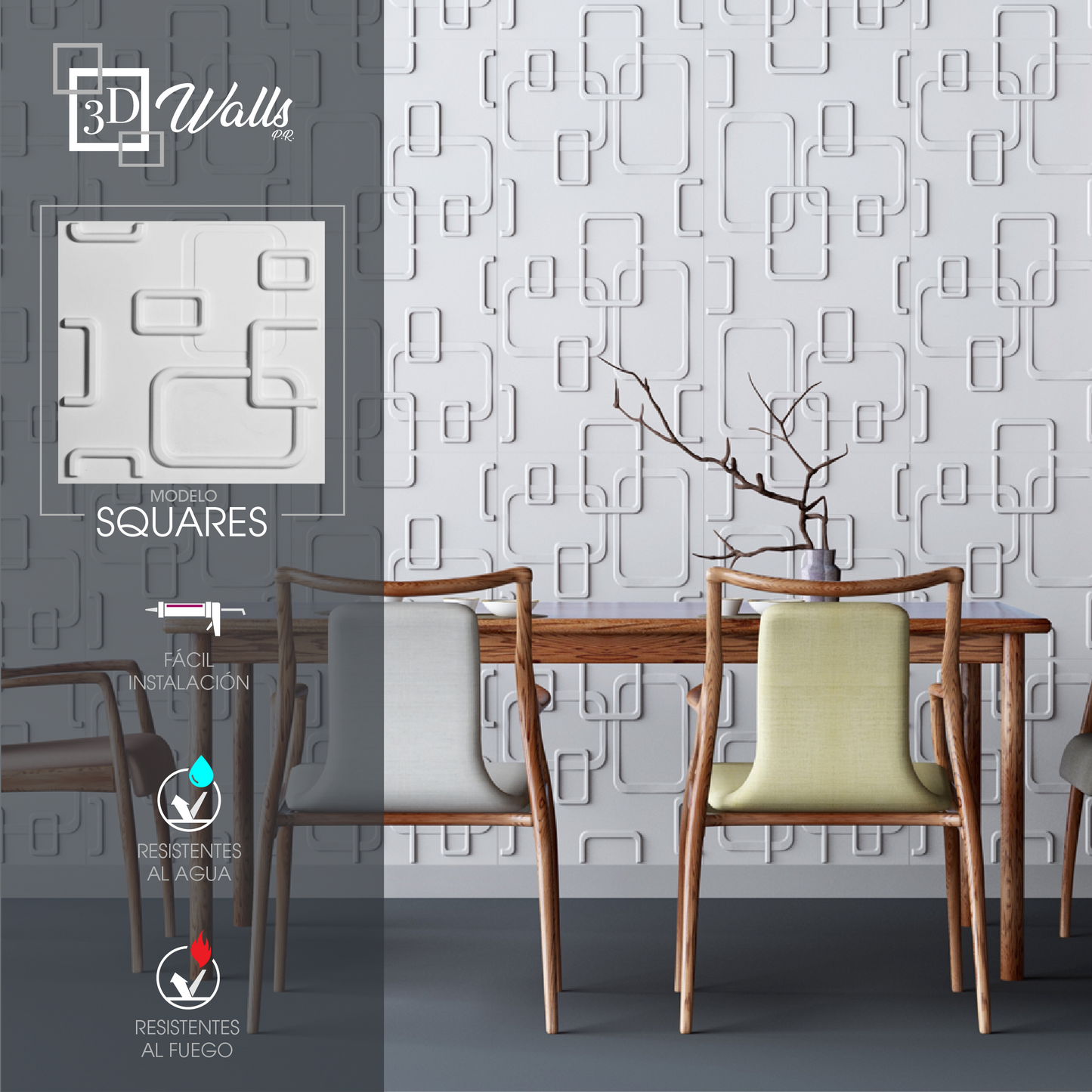 Modelo Squares 3D Walls PR