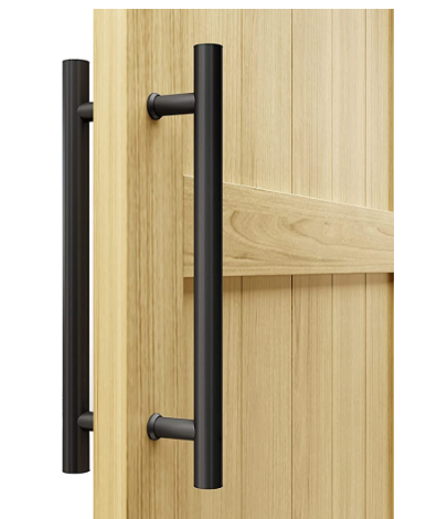 12" Black Door Double Handles