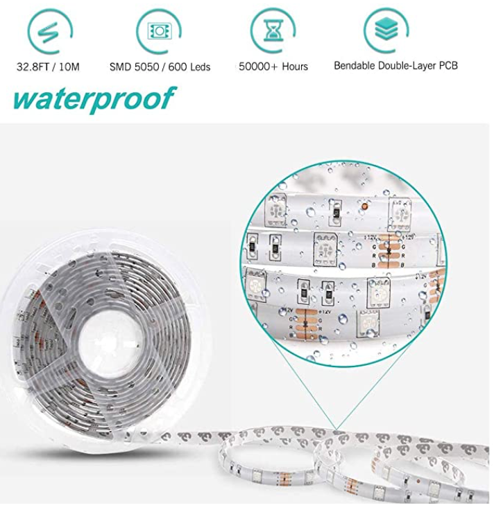 Waterproof 32ft Light Strips for 3D Walls PR