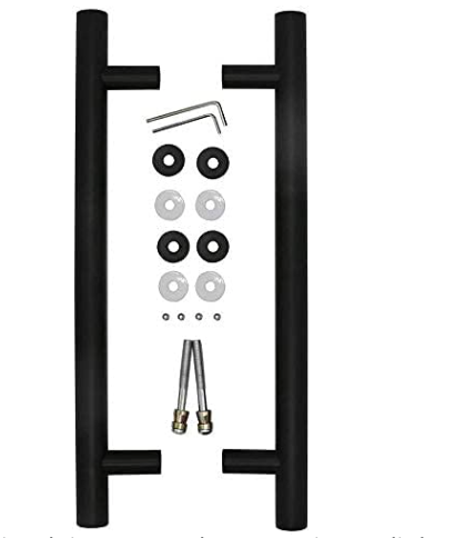 12"  Black Door Double Handles