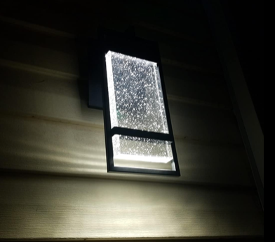 Lámpara de pared interior/exterior de cristal negra